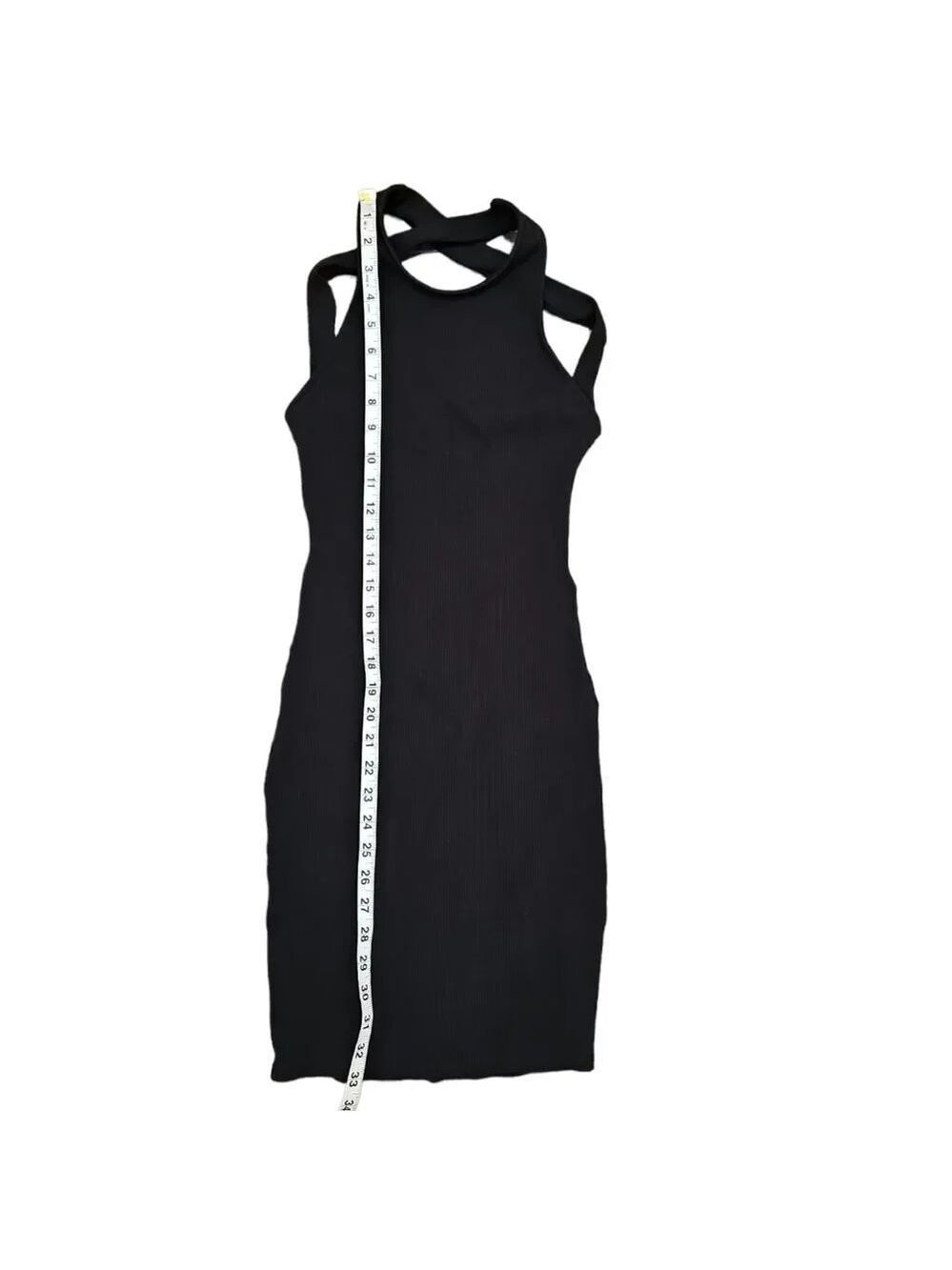 NWOT Lulu's Favorite Idea Black Ribbed Backless Bodycon Mini Dress - Picture 9 of 10